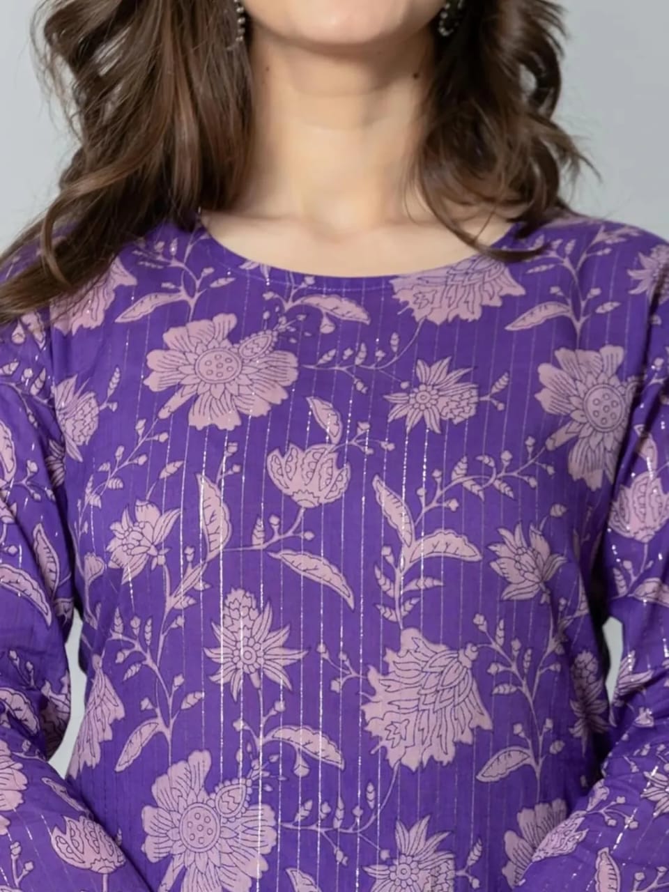 Contemporary Floral Kurta with Zig-Zag Palazzo Set