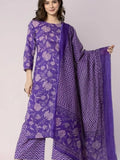 Contemporary Floral Kurta with Zig-Zag Palazzo Set